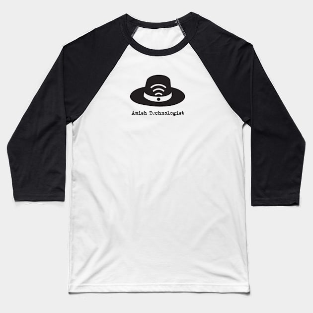 Amish Technologist Logo Baseball T-Shirt by Amish Technologist